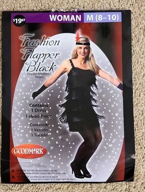Goodmark Fashion Flapper Black/Silver Dress Costume